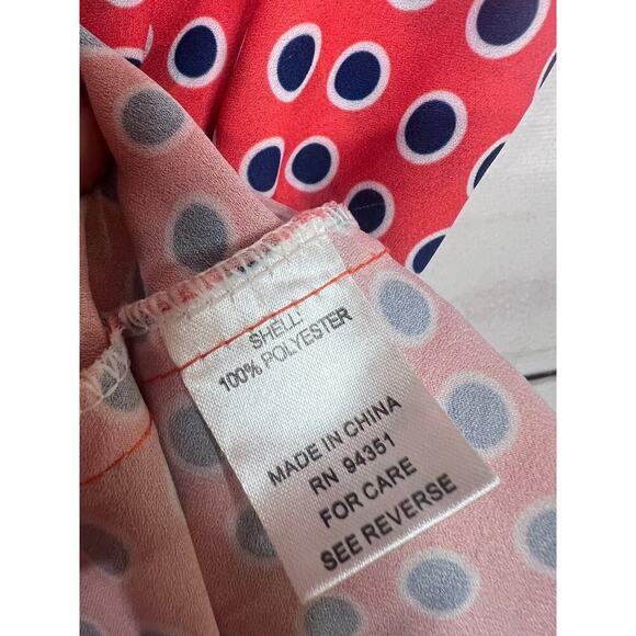 Joy Joy strappy top Red With Blue Polka Dots Est. Size LG - Picture 4 of 7